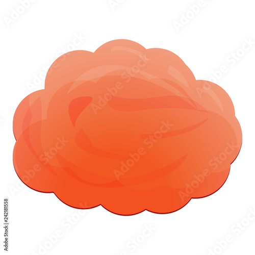 Red sugar cotton icon. Cartoon of red sugar cotton vector icon for web design isolated on white background