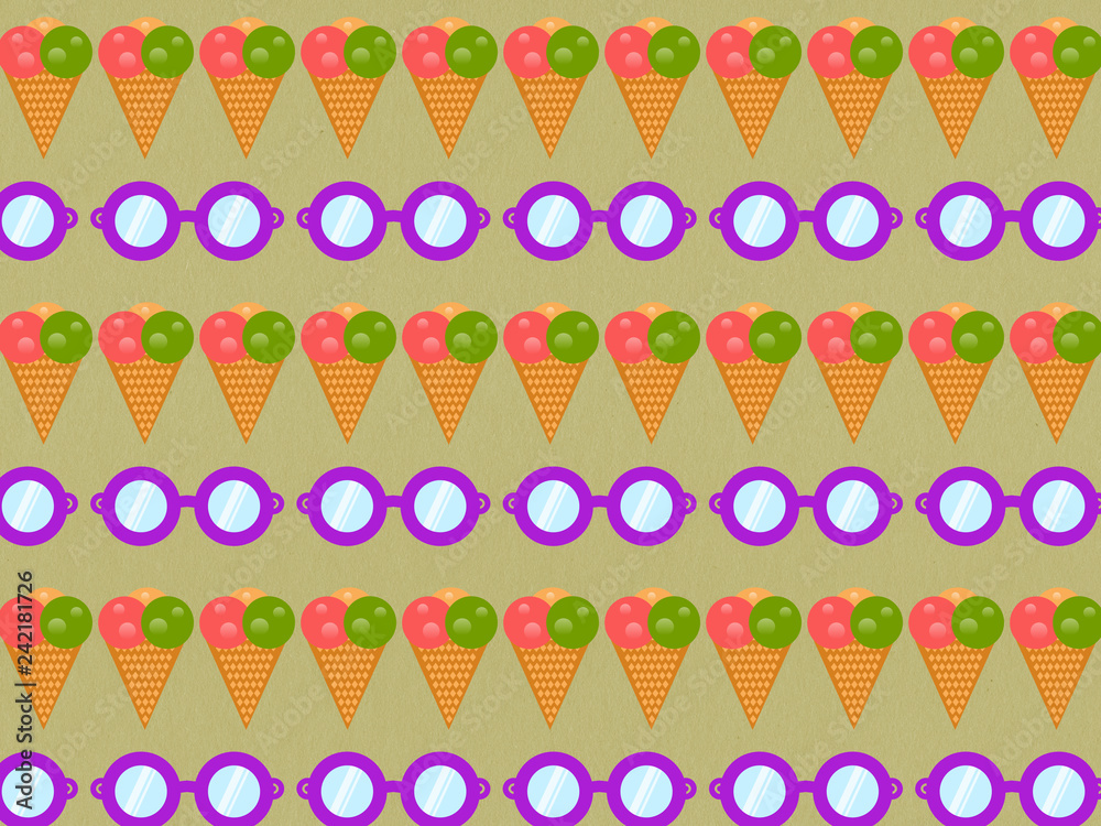 ice cream pattern on yellow background ice cream pattern on yellow background