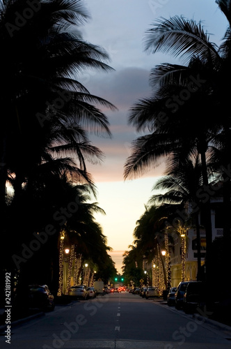 Street View at Night of West Palm Beach Florida