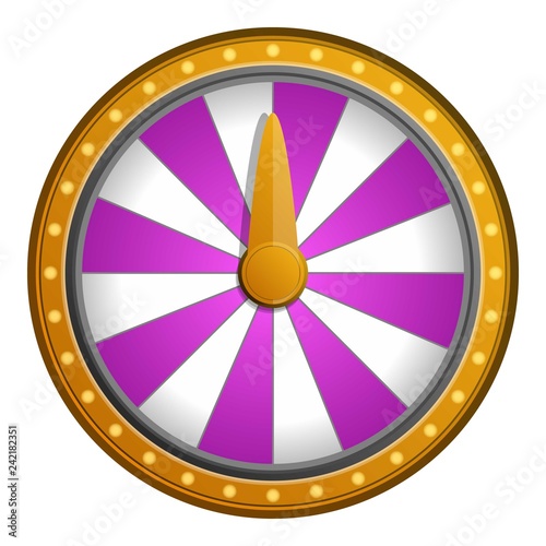 Pink white wheel fortune icon. Cartoon of pink white wheel fortune vector icon for web design isolated on white background