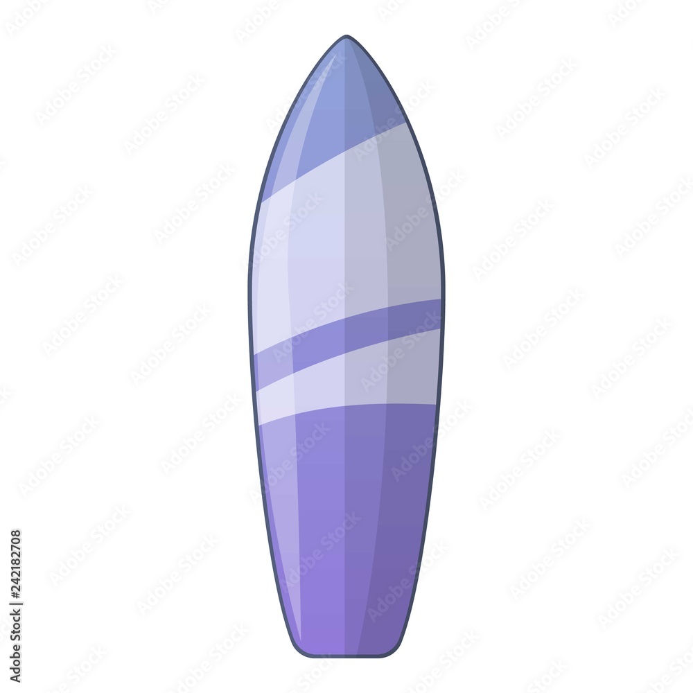 Blue line white surfboard icon. Cartoon of blue line white surfboard vector icon for web design isolated on white background Blue line white surfboard icon. Cartoon of blue line white surfboard vector icon for web design isolated on white background