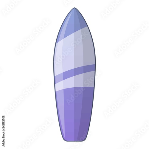 Blue line white surfboard icon. Cartoon of blue line white surfboard vector icon for web design isolated on white background