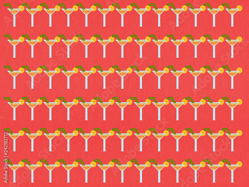 champagne pattern with red background