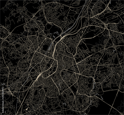 map of the city of Brussels, Belgium