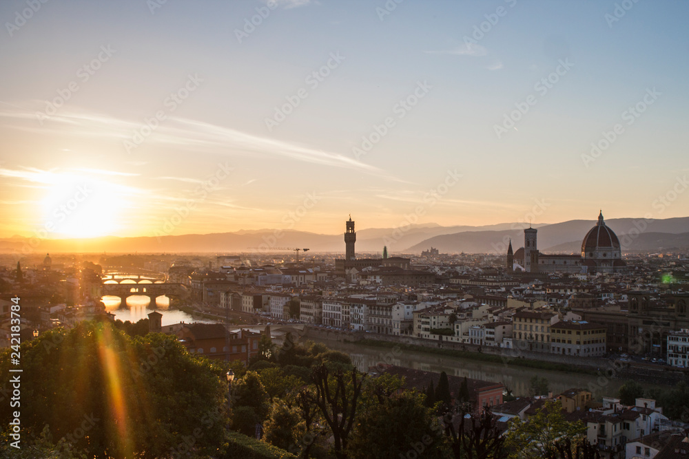 Aussicht auf Florenz bei Sonnenuntergang