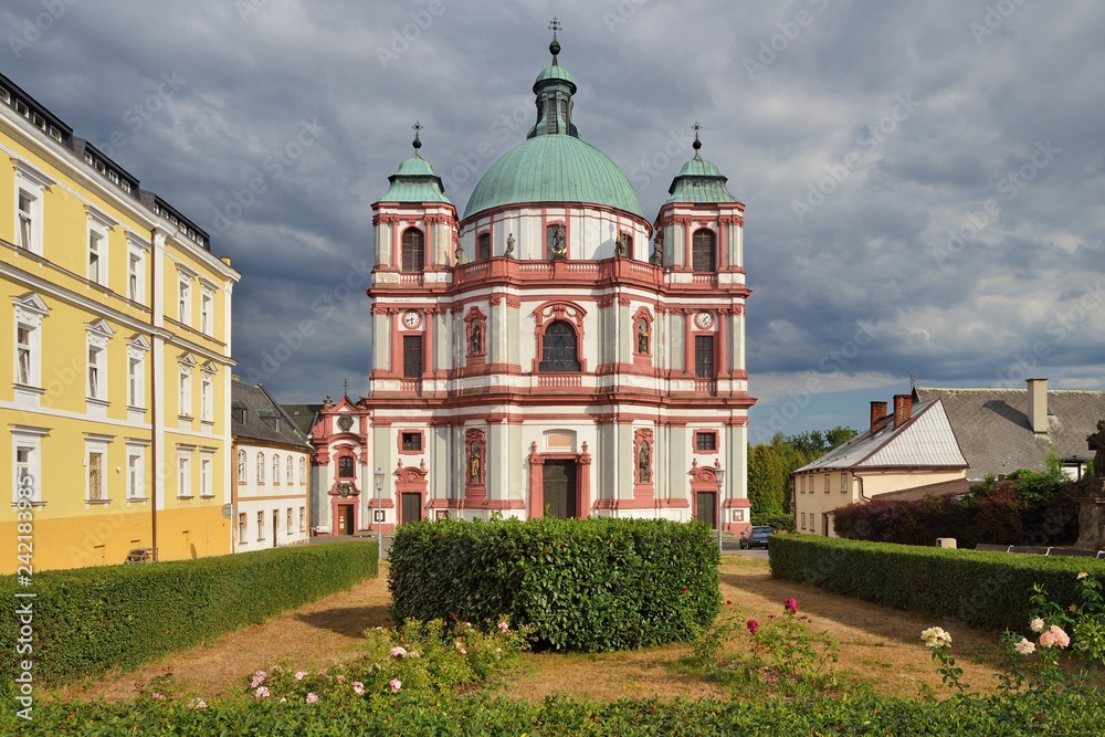 Basilica in Jablonne v Podjestedi, Bohemia, Czech republic, 15 August 2018