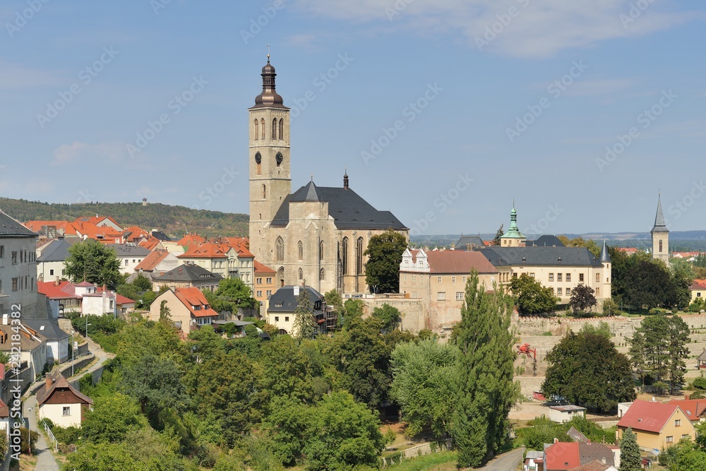 View of town of Kutna Hora from Saint Barbara church, Kutna Hora, Bohemia, Czech republic, 18 August 2018