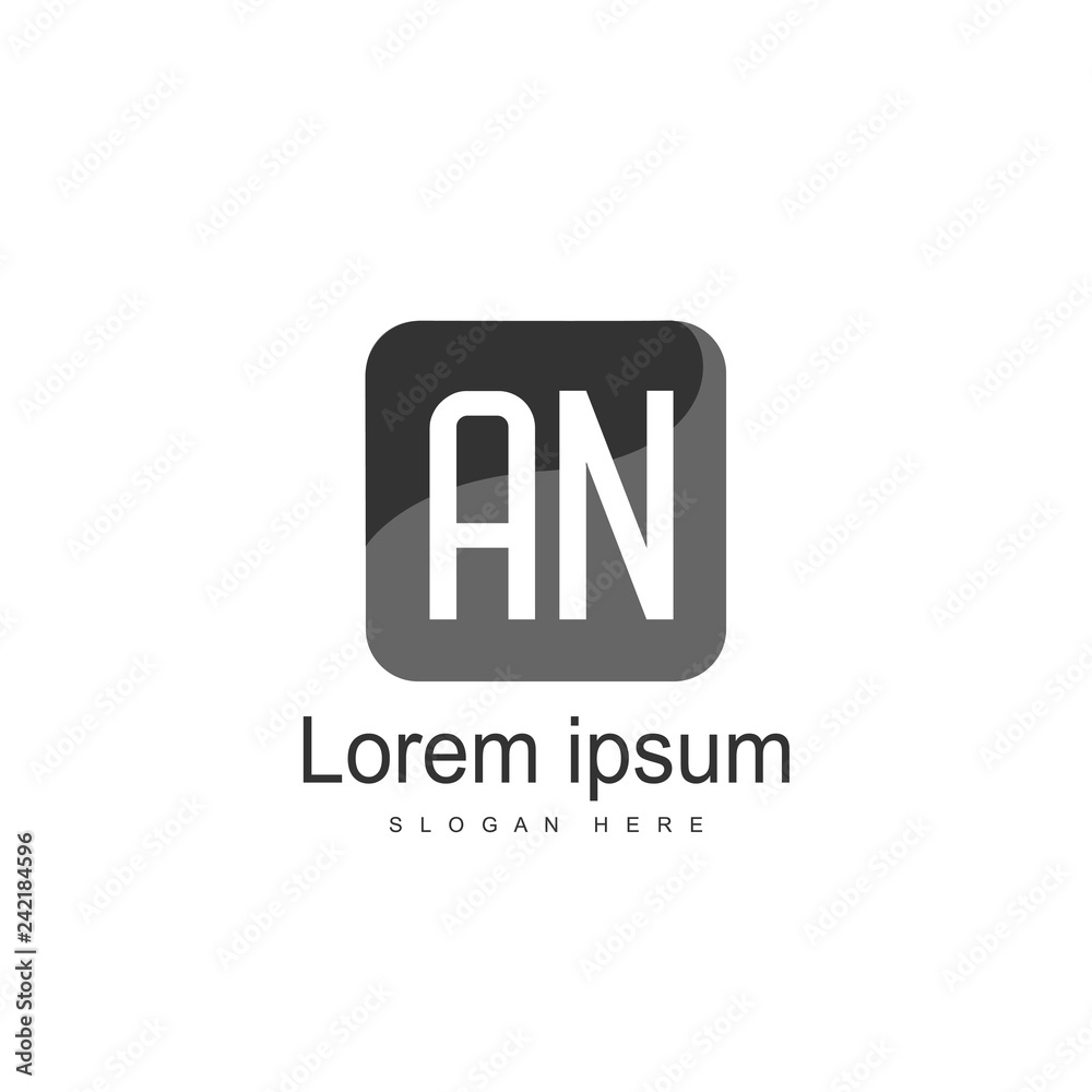 Fototapeta premium AN Letters Logo Design. Simple and Creative Black Letter Concept Illustration.