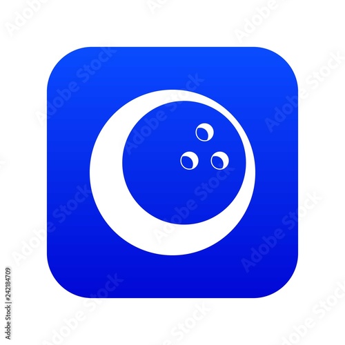 Marbled bowling ball icon digital blue for any design isolated on white vector illustration