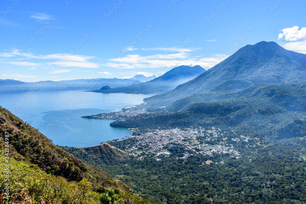 Looking down on Lake Atitlan & 5 volcanoes, Guatemala