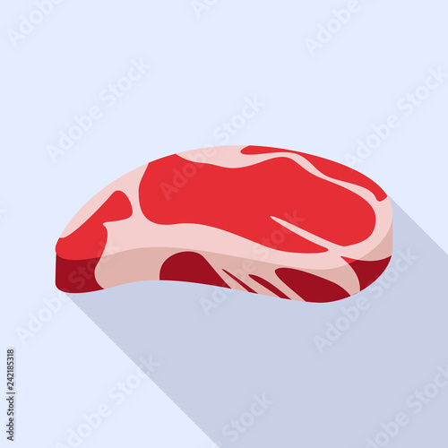 Raw steak icon. Flat illustration of raw steak vector icon for web design