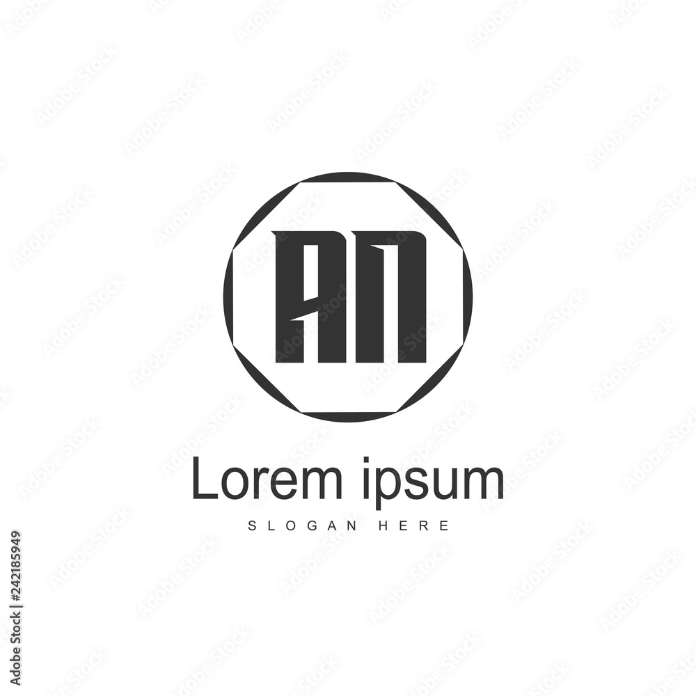 AN Letters Logo Design. Simple and Creative Black Letter Concept Illustration. AN Letters Logo Design. Simple and Creative Black Letter Concept Illustration.