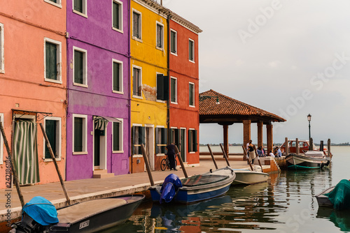 Picturesque and colorful homes in Burano, Venice Italy © gammaphotostudio