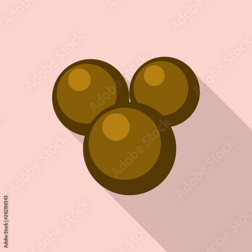 Propolis ball icon. Flat illustration of propolis ball vector icon for web design