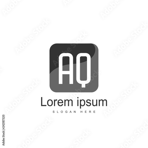 AQ Letters Logo Design. Simple and Creative Black Letter Concept Illustration.