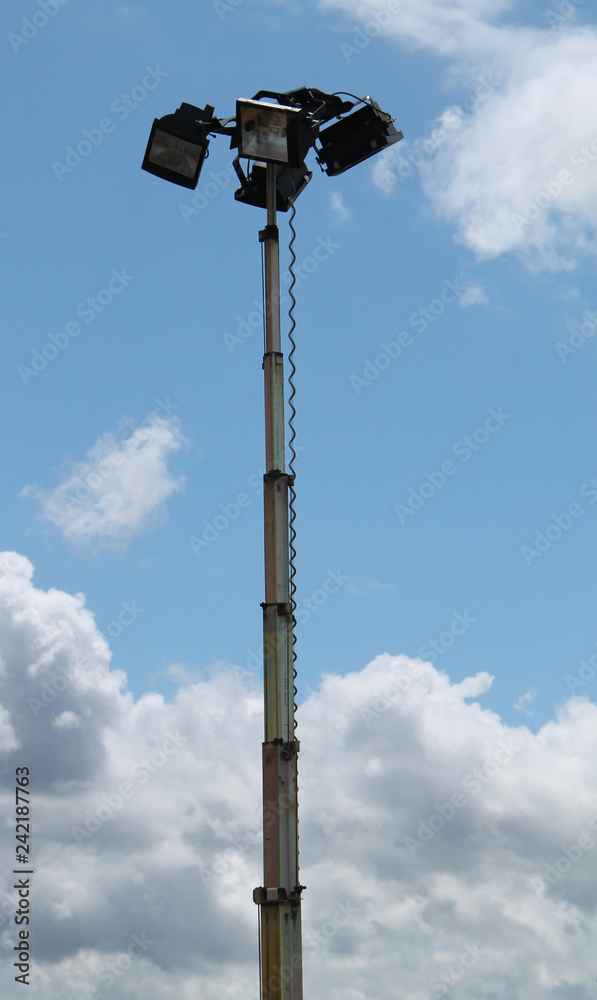 A Set of Powerful Telescopic Mobile Floodlights. A Set of Powerful Telescopic Mobile Floodlights.