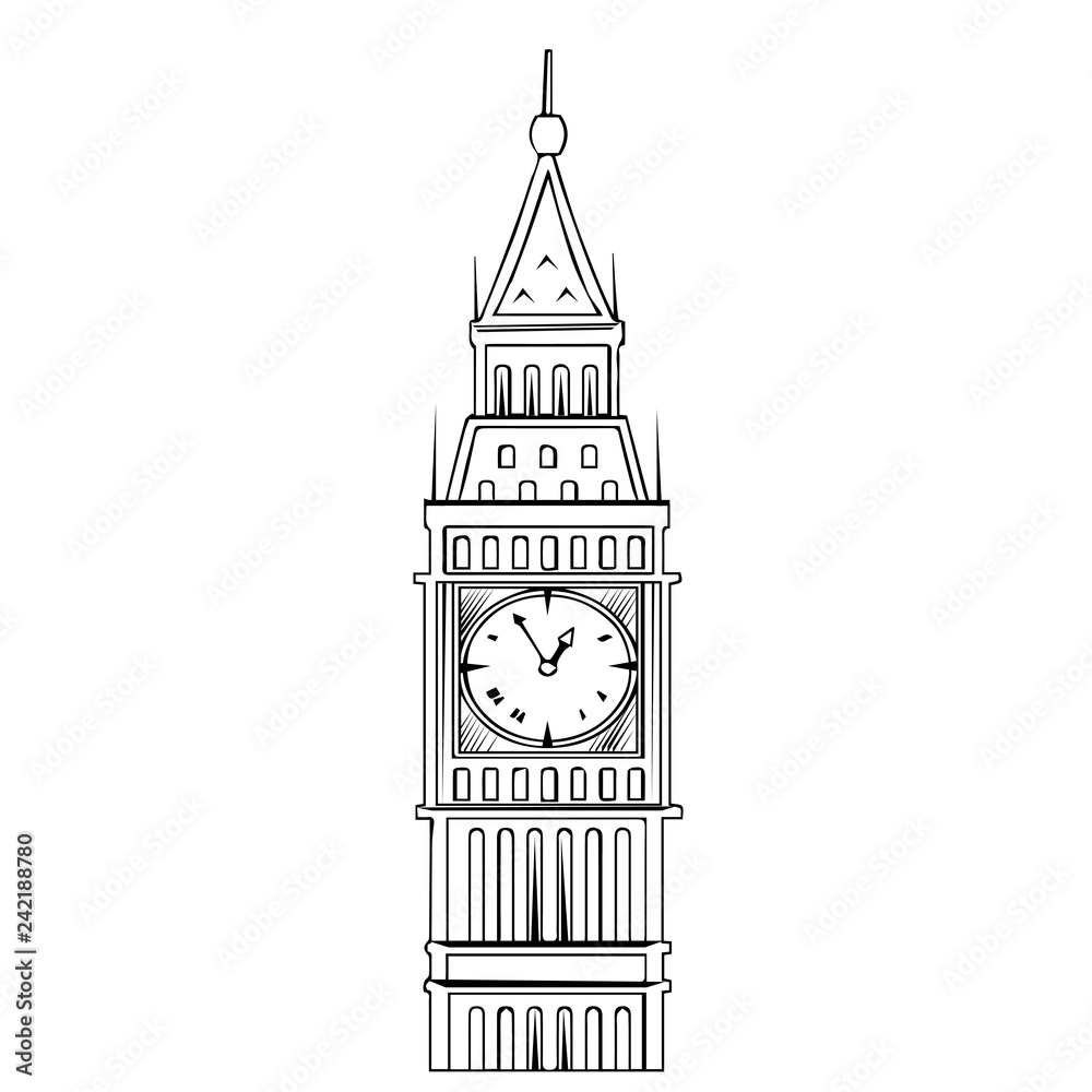 Big Ben Clock Clipart Black big-ben-clock-clipart-black