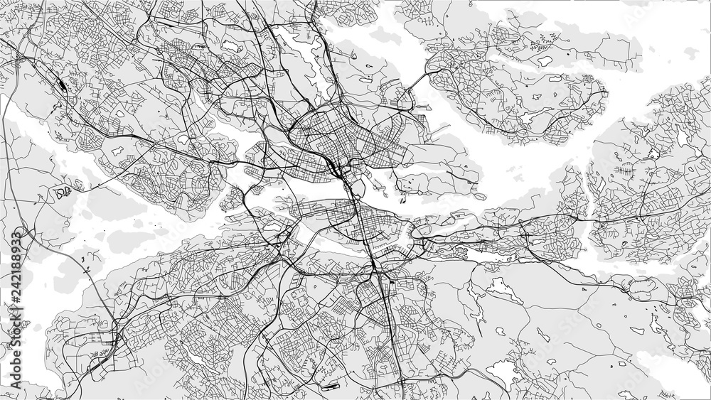 map of the city of Stockholm, Sweden
