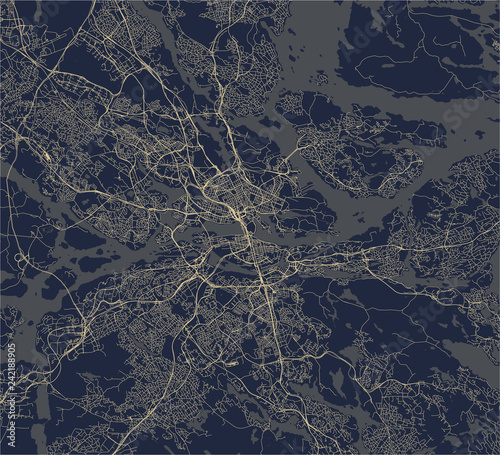 map of the city of Stockholm, Sweden