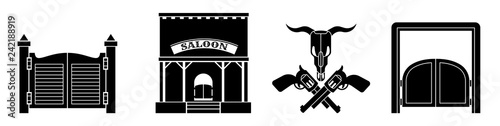 Saloon icon set. Simple set of saloon vector icons for web design on white background