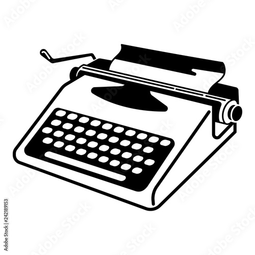 Soviet typewriter icon. Simple illustration of soviet typewriter vector icon for web design isolated on white background