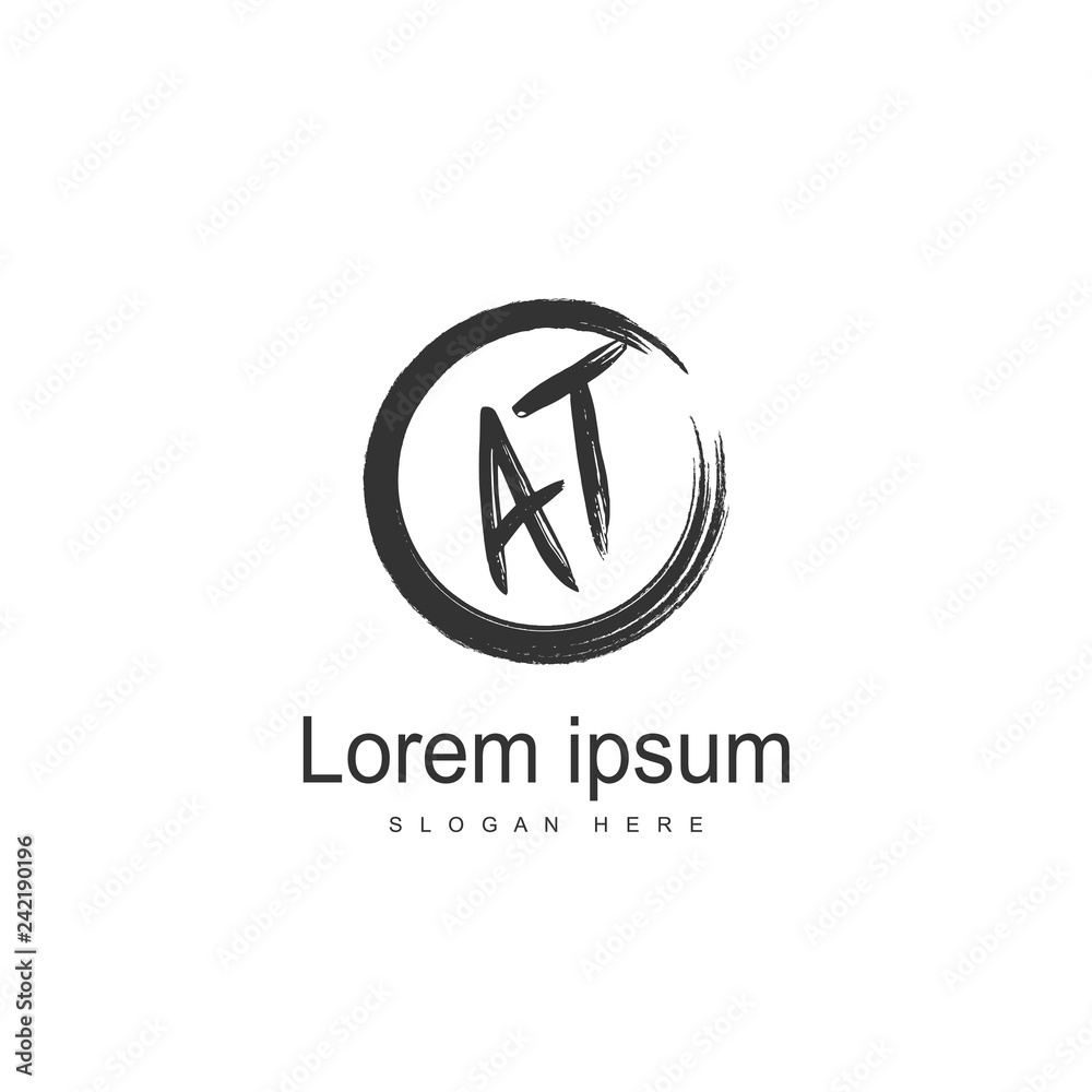 AT Letters Logo Design. Simple and Creative Black Letter Concept Illustration. AT Letters Logo Design. Simple and Creative Black Letter Concept Illustration.