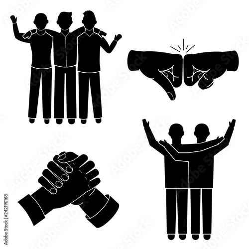 Brotherhood icon set. Simple set of brotherhood vector icons for web design on white background