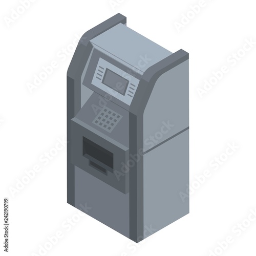 Bank atm icon. Isometric of bank atm vector icon for web design isolated on white background