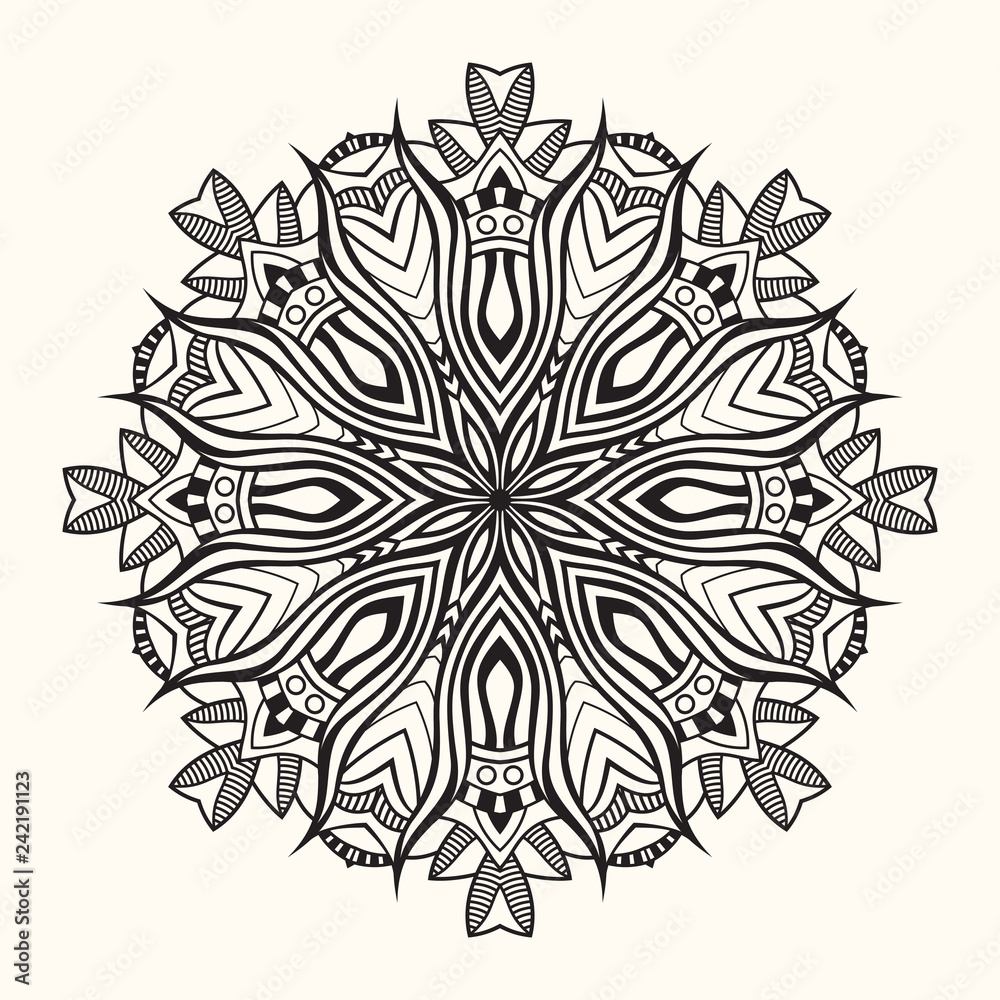 Fototapeta premium Floral mandala. Decorative round ornament.