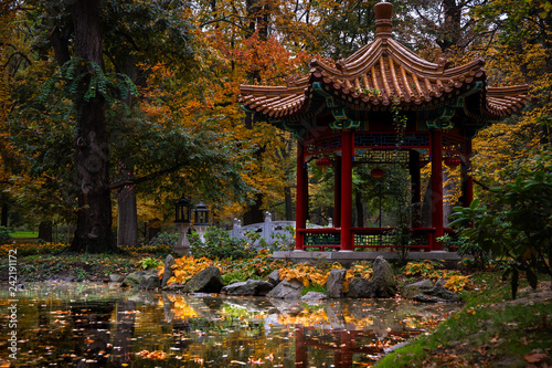 chinese pavilion in the Łazienki park