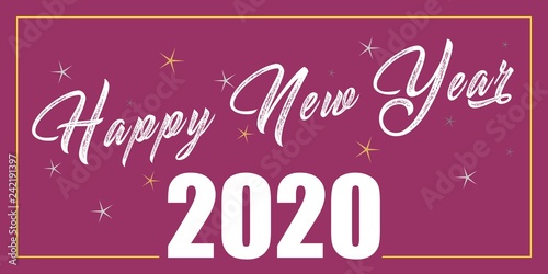 Życzenia Szczęśliwego Nowego Roku 2020 lub 2021 napisane na ładnym tle. Projekt karty szczęśliwego nowego roku. Ilustracji wektorowych EPS