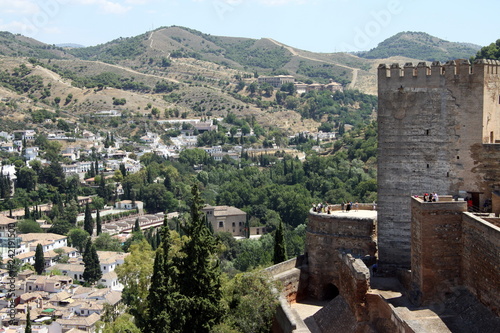  The ancient walls of the Alcazaba fortress in the Alhambra. Granada