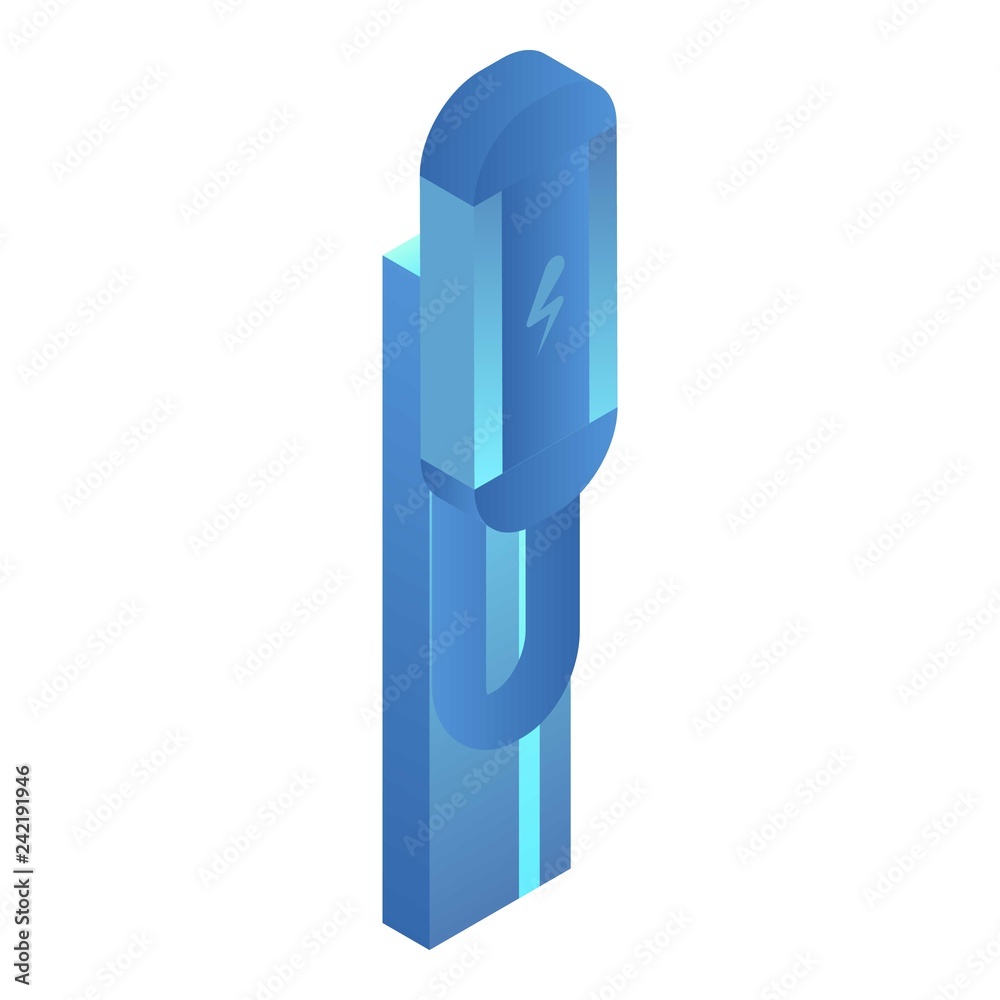 Car charging station icon. Isometric of car charging station vector icon for web design isolated on white background
