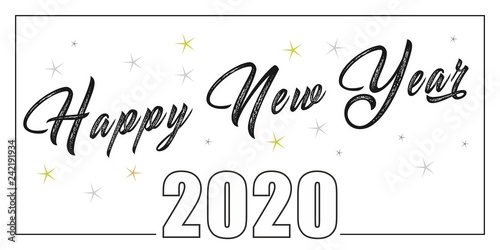 Życzenia Szczęśliwego Nowego Roku 2020 lub 2021 napisane na ładnym tle. Projekt karty szczęśliwego nowego roku. Ilustracji wektorowych EPS