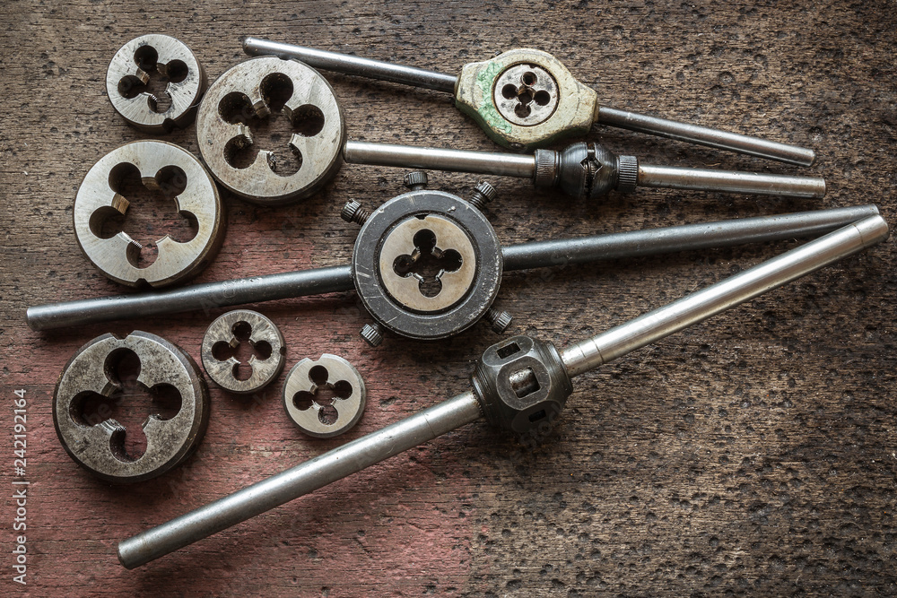 Fototapeta premium historic thread cutting tools