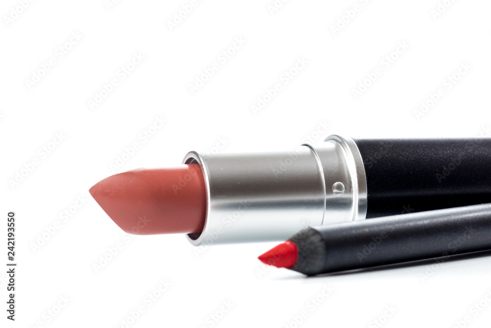 Lipstick and make up pencil isolated on white Lipstick and make up pencil isolated on white