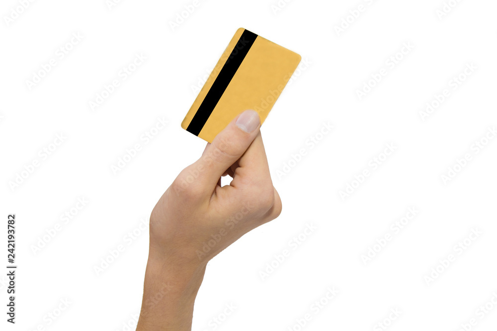 hand with credit card isolated blank hand with credit card isolated blank