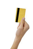 hand with credit card isolated blank