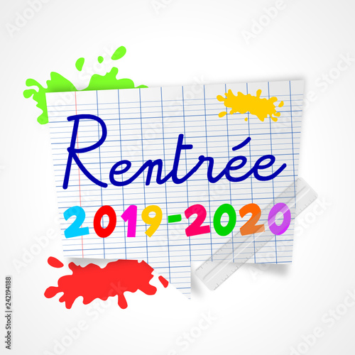 rentrée scolaire 2019 - 2020