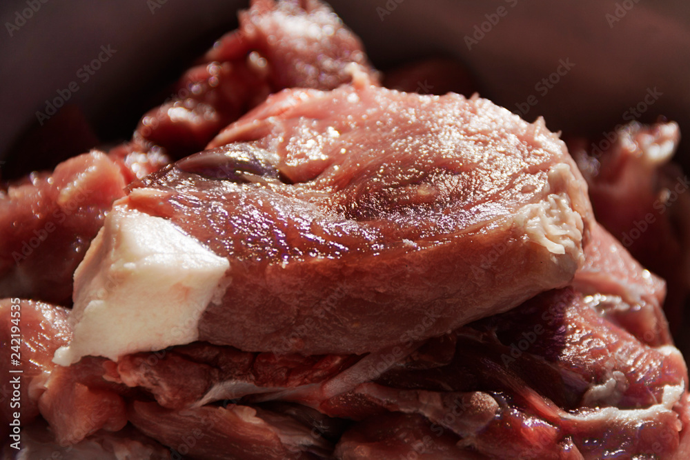 Piece of fresh raw meat background