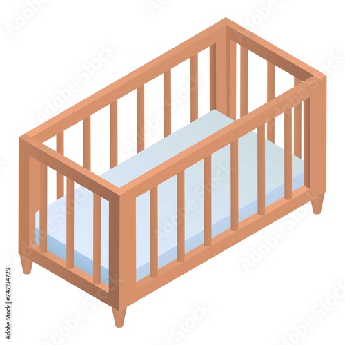 Crib icon. Isometric of crib vector icon for web design isolated on white background