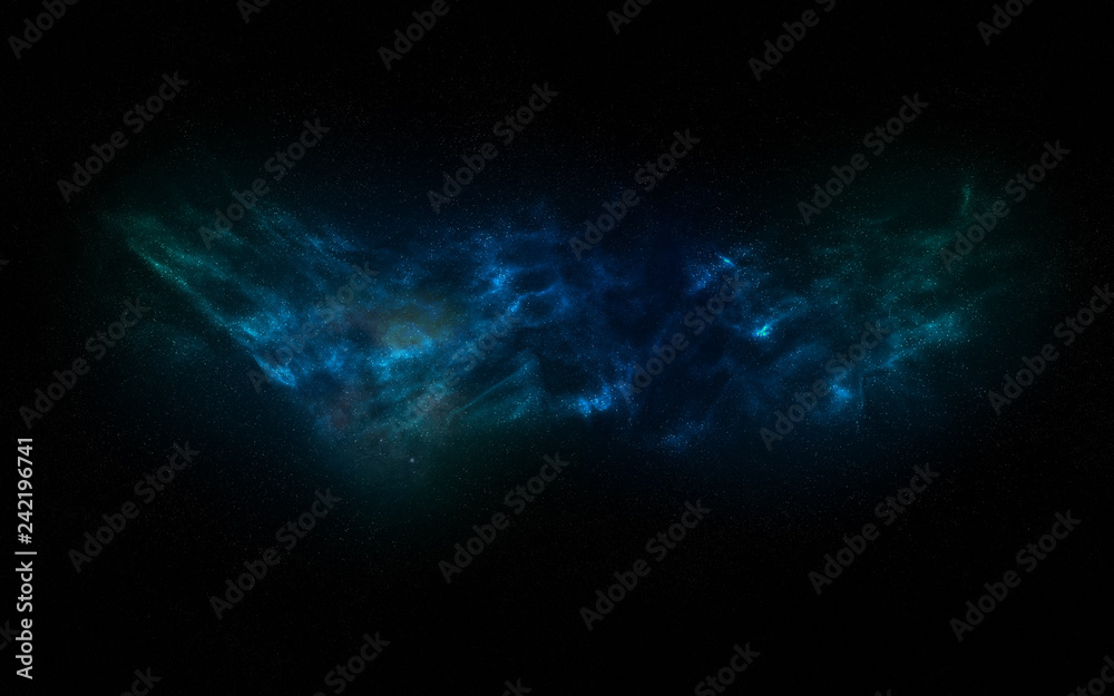Abstract fanciful dark space, nebula starry night sky, galactic background.