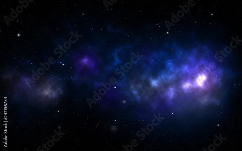 Abstract fanciful dark space  nebula starry night sky  galactic background.