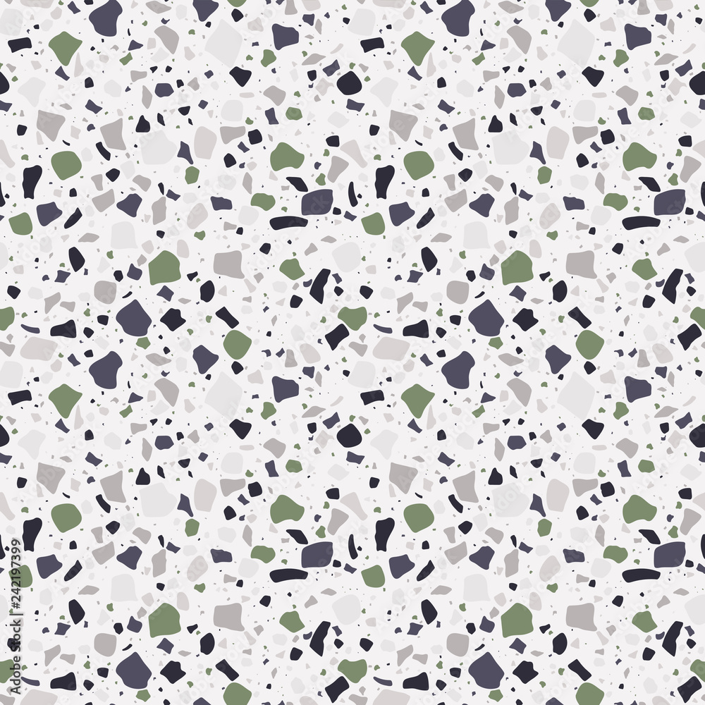 Rustic Terrazzo Seamless Pattern - Abstract Terrazzo design in rustic neutral colors