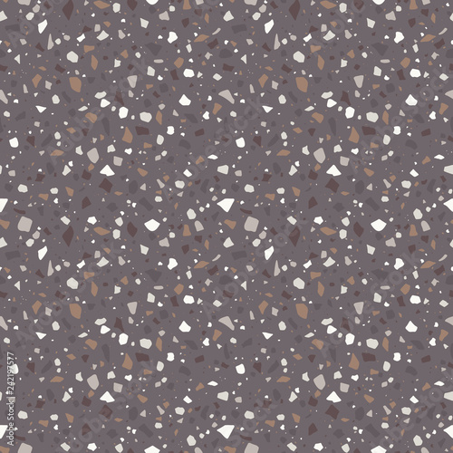 Earthy Terrazzo Seamless Pattern - Abstract Terrazzo design in earthy neutral colors