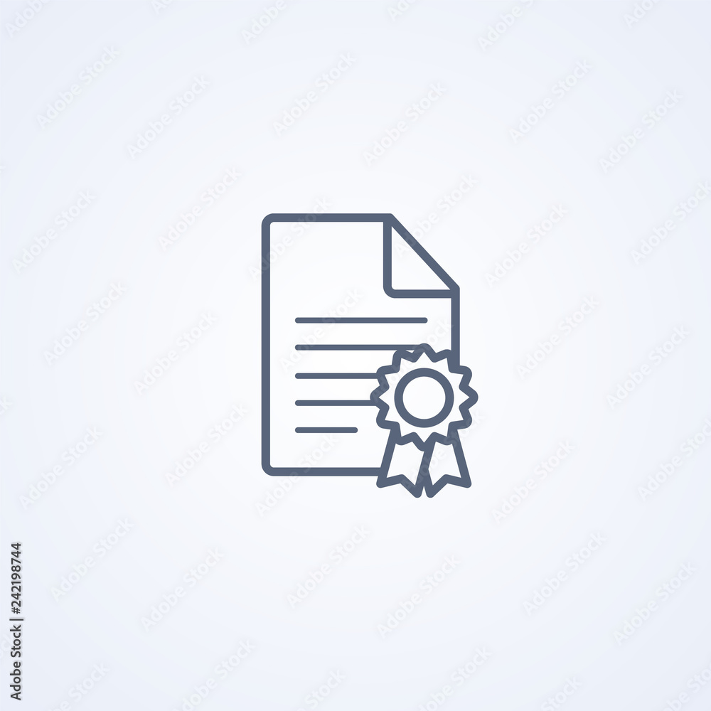 License, vector best gray line icon License, vector best gray line icon