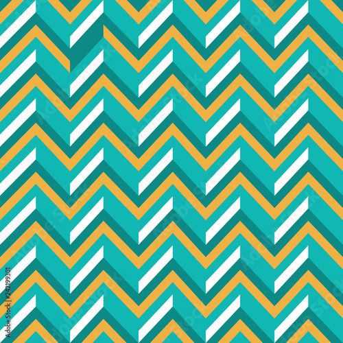 Simple and Effective Zigzag Retro Background with 3D Effect. photo