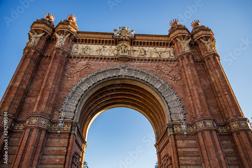 The Arc de Triomf, one of the most famous landmark in Barcelona, Spain.