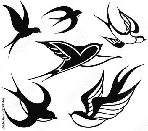 Swallow logo. Isolated swallow for your design
