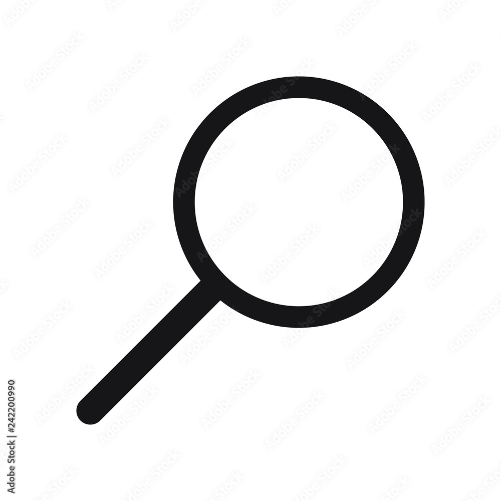 Magnifying glass icon, vector magnifier or loupe sign. Magnifying glass icon, vector magnifier or loupe sign.